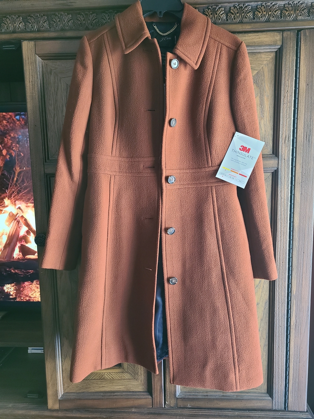 NWT J. Crew Women's Rust Orange(Redwood) Wool-Blend Lady Day Coat sz. 2